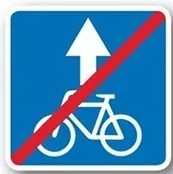 5.45 Velosipedlar uchun harakatlanish bo'lagining oxiri yo'l belgisi