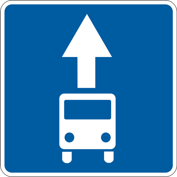 5.9 Belgilangan yo'nalishli transport vositalari uchun mo'ljallangan bo'lak yo'l belgisi