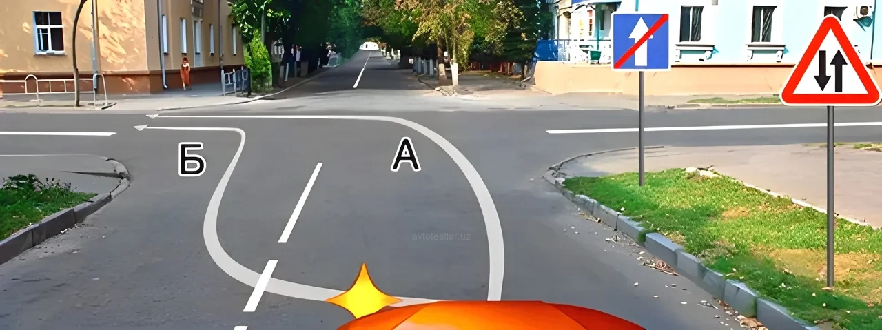 Chapga burilish sizga qaysi trayektoriya bo'yicha amalga oshirishga ruxsat etiladi?