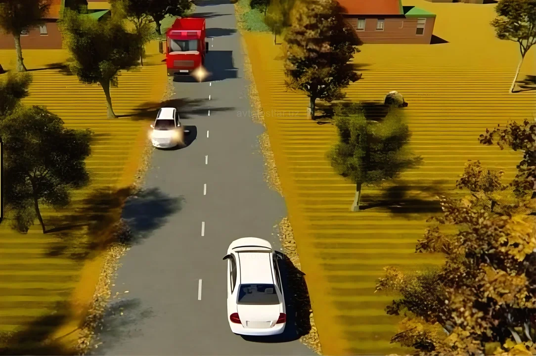 Ushbu holatda qaysi transport vositasi yo'l berishi kerak?