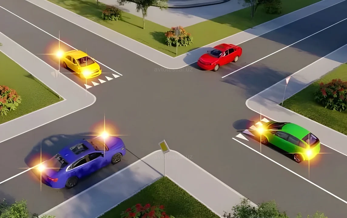 Transport vositalari chorrahadan qanday tartibda o'tadilar?